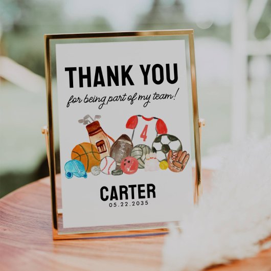 かわいいスポーツボール子供の誕生日ありがとう ポスター