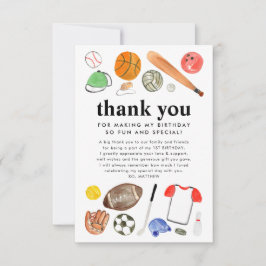 かわいいスポーツボール子供の誕生日お礼 サンキューカード