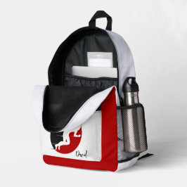 かわいいスポーツマンフィットネスアスレティックレッドロゴ プリントバックパック