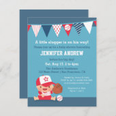 かわいいスポーツ少年野球ベビーシャワー招待状 招待状 (正面/裏面)