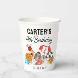 かわいいスポーツ水のカラーボール子供の誕生日のお願い 紙コップ