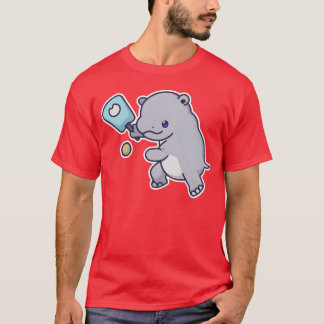 かわいいスポーツ ピックルボール カバ レトロ Tシャツ