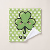 かわいいスマイリングクローバー ウォッシュタオル (ウォッシュタオル)