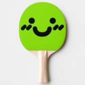 かわいいスマイリーフェイスグリーン卓球ラケット 卓球ラケット (正面)