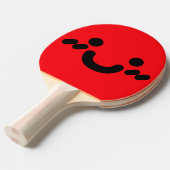 かわいいスマイリーフェイスレッド卓球ラケット 卓球ラケット (正面アングル)