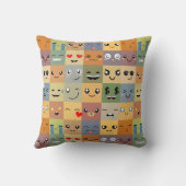 かわいいスマイリー絵文字おもしろい クッション (裏面)