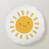 かわいいスマイルの太陽 ラウンドクッション (裏面)