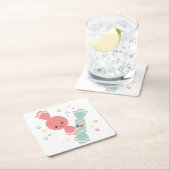 かわいいスマイルキャンディスクエア紙コースター スクエアペーパーコースター (インサイチュ)