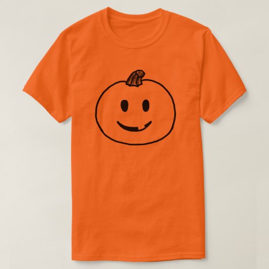 かわいいスマイルハロウィーン絵文字かぼちゃグループコスチューム Tシャツ (デザイン正面)