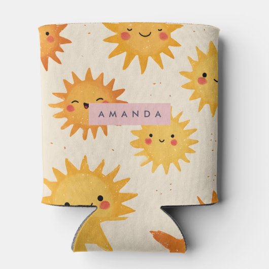 かわいいスマイル太陽のオーダーメイドデザイン 缶クーラー (裏面)