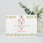 かわいいスマーズマシュマロ子供クリスマス誕生日パーティー サンキューカード (スタンド正面)