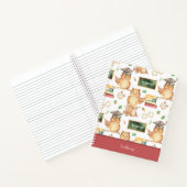 かわいいスマートなフクロウのチョークボード科目名 ノートブック (内部)