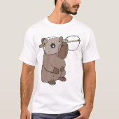 かわいいスマートカピバラのメガネ nerd tシャツ (正面)