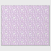 かわいいスミレのクリスマスツリーパーソナライズされた ラッピングペーパー (フラット)