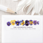 かわいいスミレの花の差出人住所ラベル ラベル (インサイチュ)