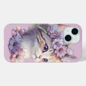 かわいいスミレ水彩猫とフローラ Case-Mate iPhoneケース (裏面 (横))