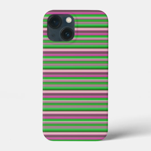 かわいいスミレ色と緑のストライプ Case-Mate iPhoneケース (裏面)