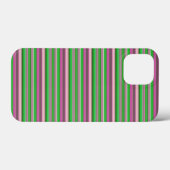 かわいいスミレ色と緑のストライプ Case-Mate iPhoneケース (裏面 (横))