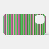 かわいいスミレ色と緑のストライプ Case-Mate iPhoneケース (裏面 (横))