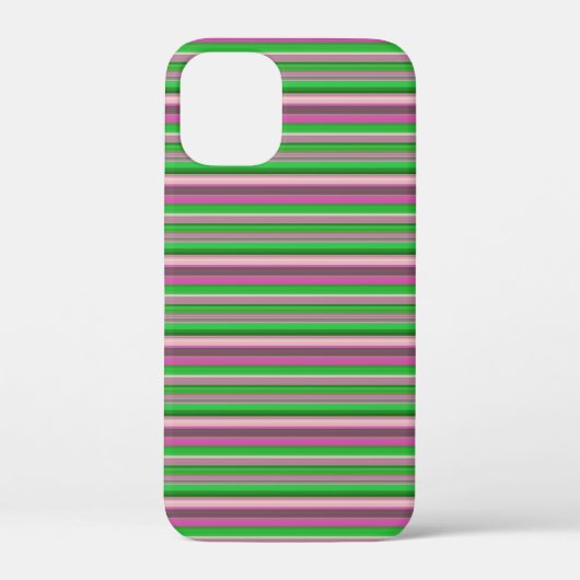 かわいいスミレ色と緑のストライプ Case-Mate iPhoneケース (裏面)