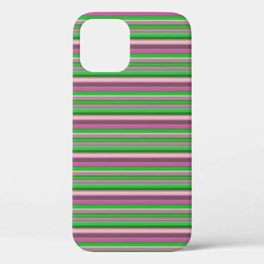 かわいいスミレ色と緑のストライプ Case-Mate iPhoneケース (裏面)
