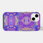 かわいいスミレ色のペイズリー模様 iPhoneケース (裏面横)