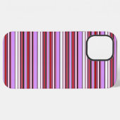 かわいいスミレ色の赤いストライプ iPhoneケース (裏面横)
