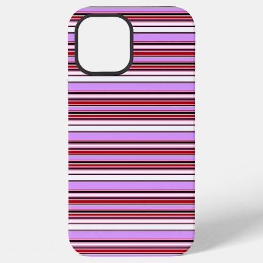 かわいいスミレ色の赤いストライプ iPhoneケース (裏面)