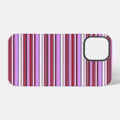 かわいいスミレ色の赤いストライプ iPhoneケース (裏面横)