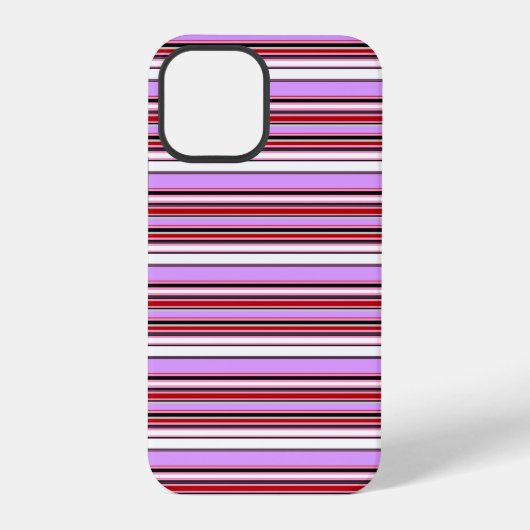 かわいいスミレ色の赤いストライプ iPhoneケース (裏面)