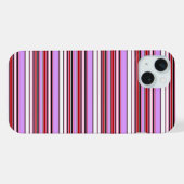 かわいいスミレ色の赤いストライプ iPhoneケース (裏面横)