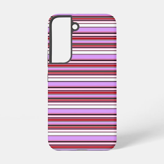 かわいいスミレ色の赤いストライプ SAMSUNG GALAXYケース (裏面)
