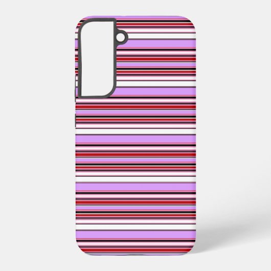 かわいいスミレ色の赤いストライプ SAMSUNG GALAXYケース (裏面)