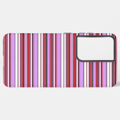 かわいいスミレ色の赤いストライプ SAMSUNG GALAXYケース (裏面横)