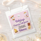 かわいいスモアーズキャンプアウト誕生日パーティー フェイバーバッグ (クリップ留めされた状態)