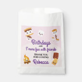 かわいいスモアーズキャンプアウト誕生日パーティー フェイバーバッグ (正面)