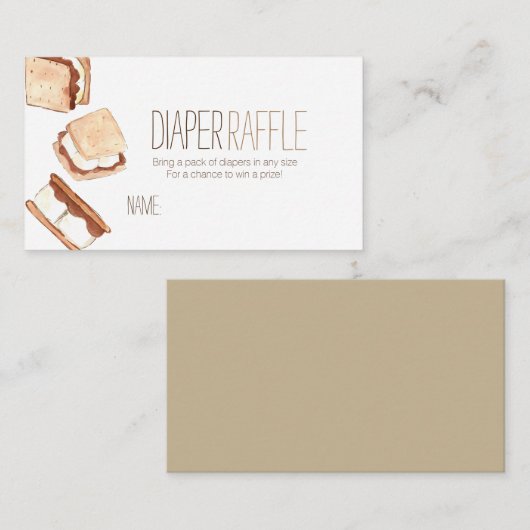 かわいいスモールのキャンプ赤ちゃんシャワーおむつラッフルカード エンクロージャーカード (正面/裏面)