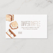かわいいスモールのキャンプ赤ちゃんシャワーおむつラッフルカード エンクロージャーカード (正面)