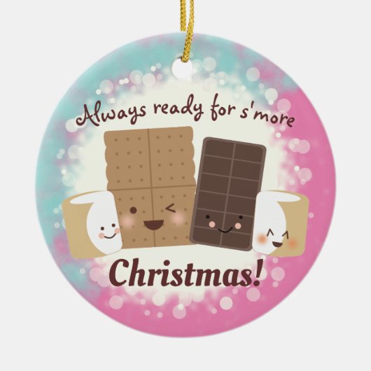 かわいいスモールベーキングベーカリースイーツクリスマス セラミックオーナメント (正面)