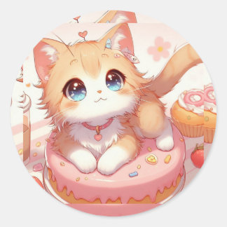 かわいいスモール子猫 ラウンドシール