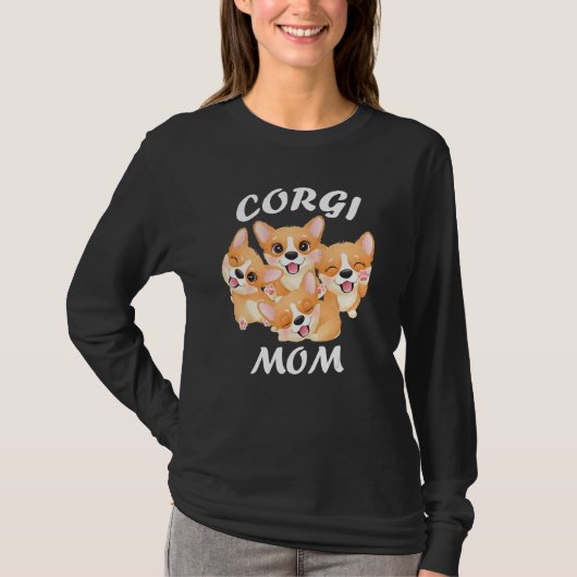 かわいいスモール犬のオーナーコルギママ Tシャツ (正面)