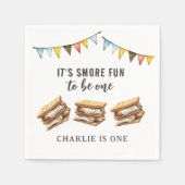 かわいいスモール素朴キャンプ1日の誕生日 スタンダードカクテルナプキン (正面)