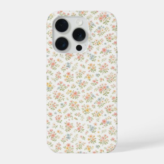 かわいいスモール・ディッツィー・フラワー・シームレス・パターン iPhoneケース (裏面)