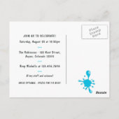 かわいいスライムパーティーの誕生日招待状 ポストカード (裏面)