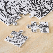 かわいいスラブフォークアート入れ子人形ファミリーカラーリング ジグソーパズル (側面)