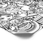 かわいいスラブフォークアート入れ子人形ファミリーカラーリング ポスター (角)