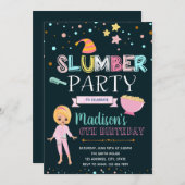 かわいいスランバーの誕生日パーティーの招待 招待状 (正面/裏面)