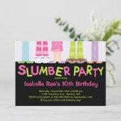 かわいいスランバーパーティーバースデーパーティ招待状 招待状 (スタンド正面)