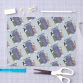 かわいいスリディングスノースカップルティッシュペーパー 薄葉紙 (クラフト)