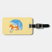 かわいいスリーピリトルキツネアンブレラ ラゲッジタグ (正面横)